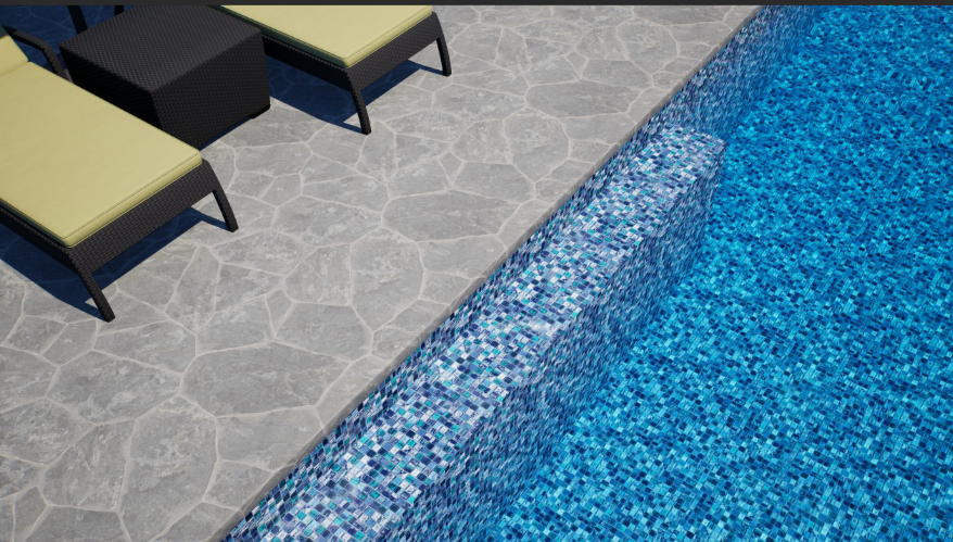 Green vinyl pool algae cleanup