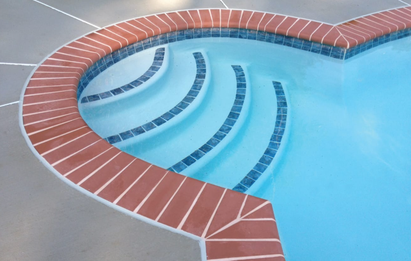 Brick coping pool